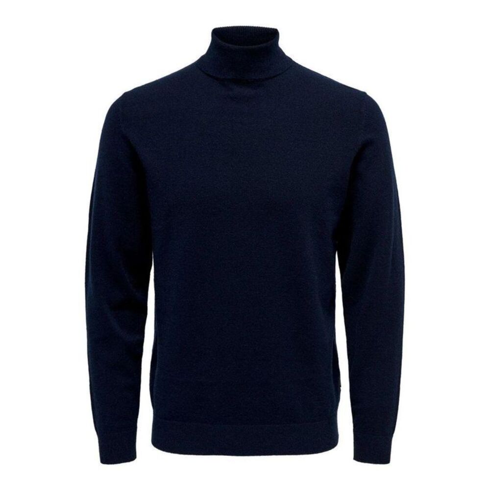 Only & Sons Polyester Turtleneck Sweater Men Blue Sweaters